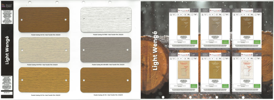 finishes on aluminium, decoral system