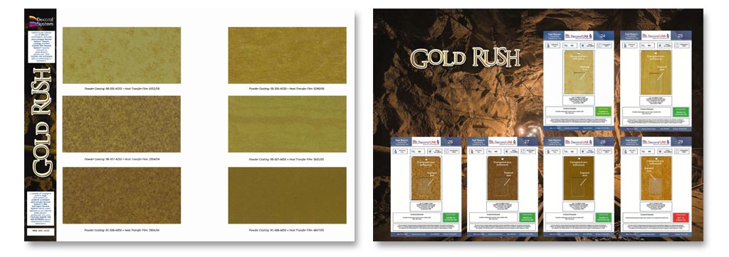 gold effect, gold effect on aluminium